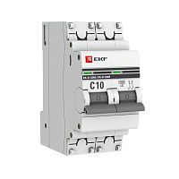 Автоматический выключатель 2P 10А (C) 6кА ВА 47-63M без теплового расцепителя PROxima | код  mcb4763m-6-2-10C-pro | EKF